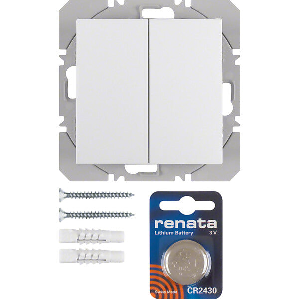 Hager/Berk KNX-Funk Wandsender 2fach polarweiß glänzend 85656289